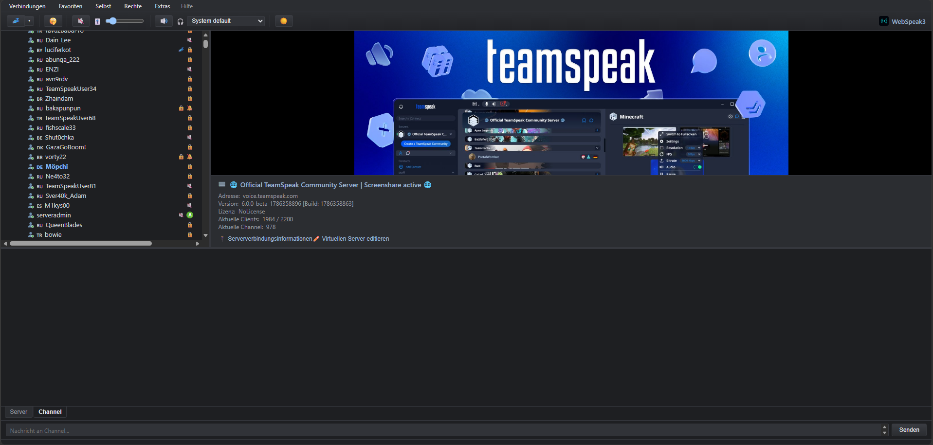 WebSpeak3 Desktop Client